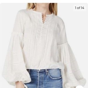 Free People Women’s High Swell Linen Peasant blouse size: XS